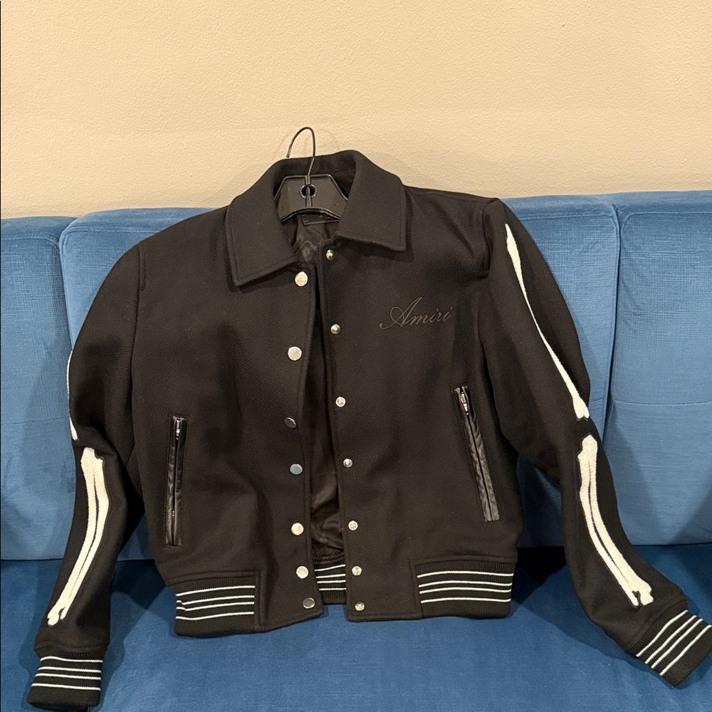 AMIRI Black Jacket with White Details